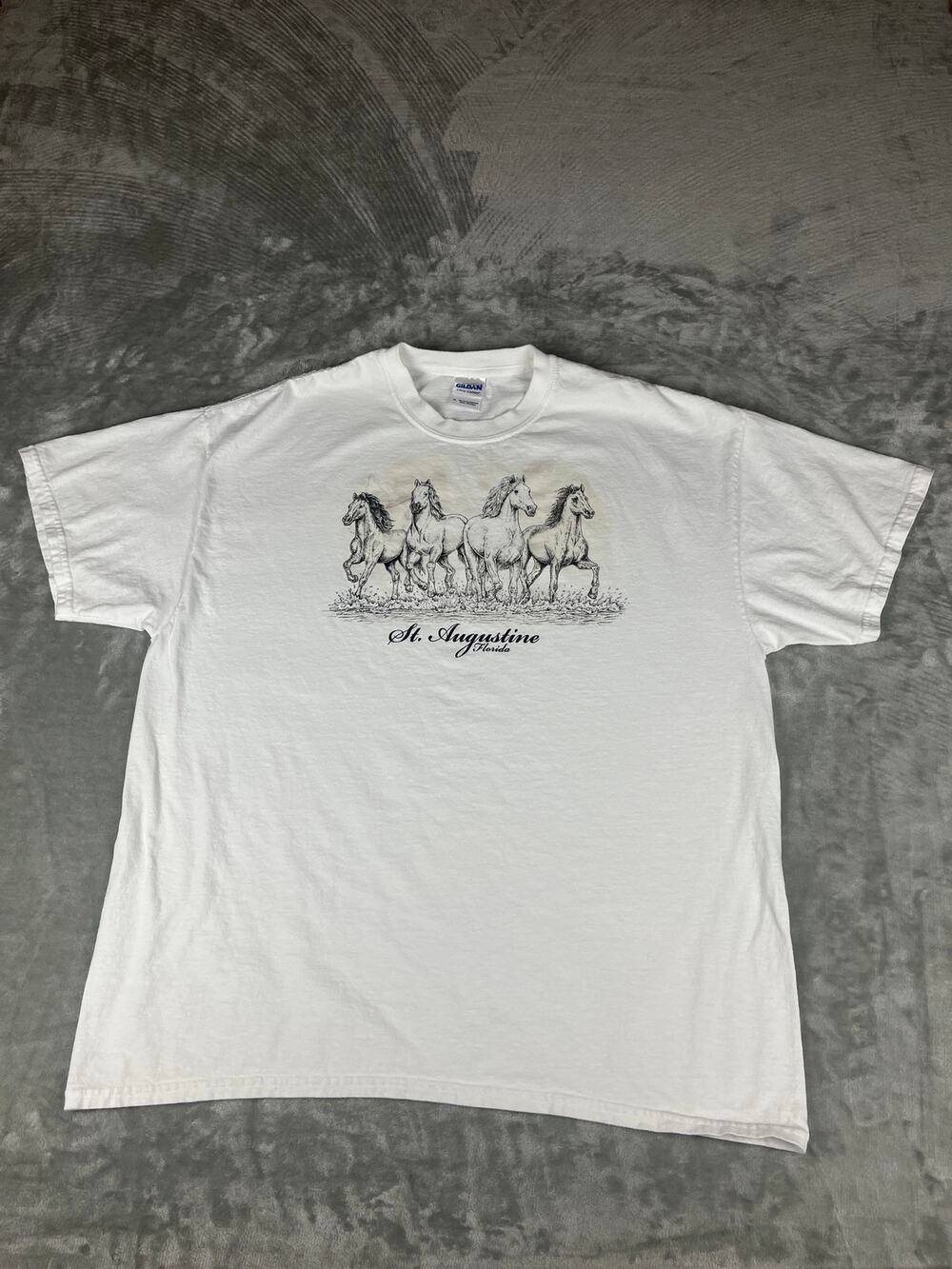 Gildan Ultra Cotton St Augustine Florida Horse Tee XL
